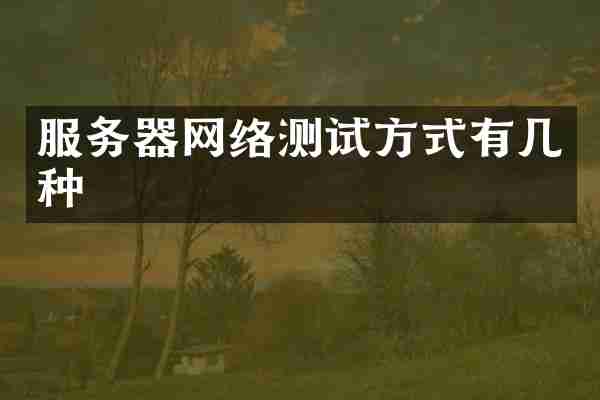 服务器网络测试方式有几种