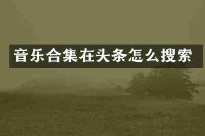 音乐合集在头条怎么搜索