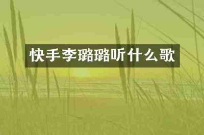 快手李璐璐听什么歌
