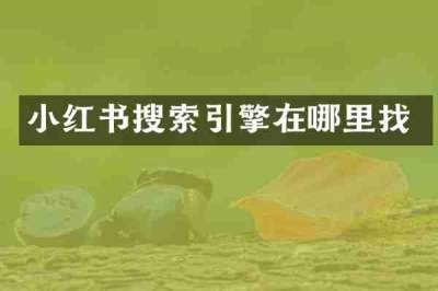 小红书搜索引擎在哪里找