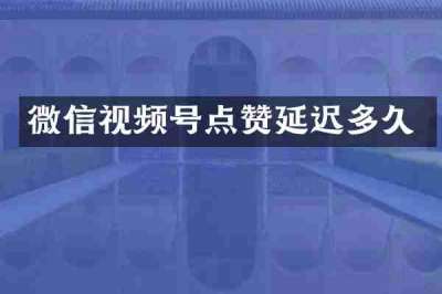 微信视频号点赞延迟多久
