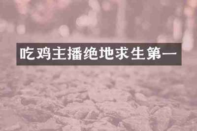 吃鸡主播绝地求生第一