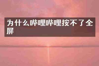 为什么哔哩哔哩按不了全屏