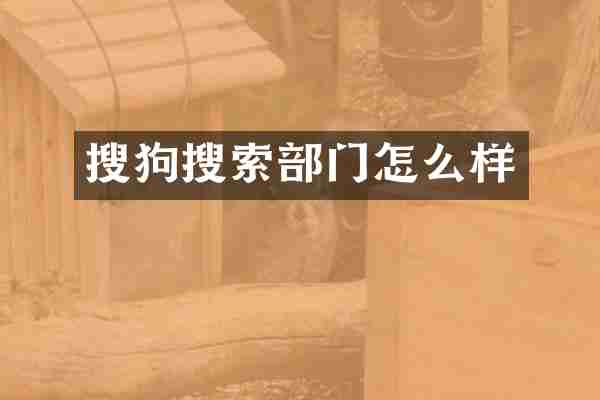 搜狗搜索部门怎么样