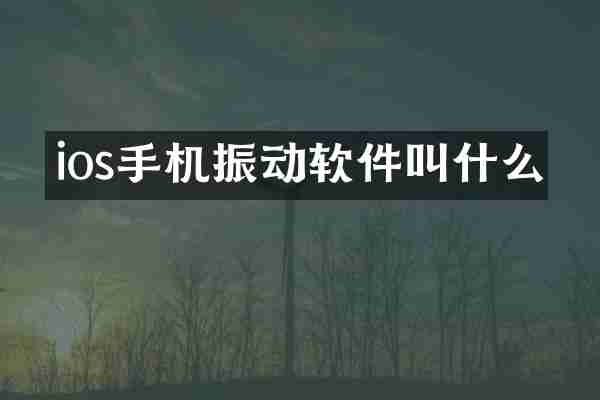 ios手机振动软件叫什么