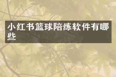 小红书篮球陪练软件有哪些