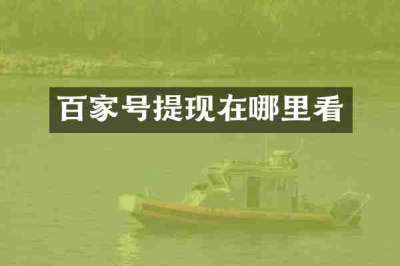 百家号提现在哪里看