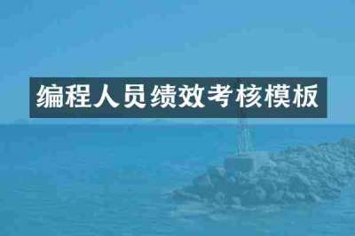 编程人员绩效考核模板