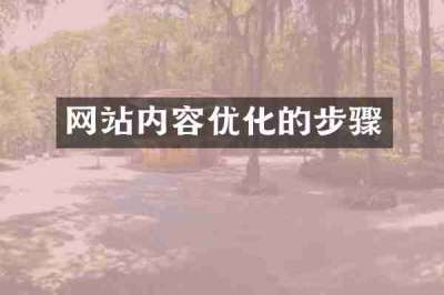 网站内容优化的步骤