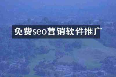 免费seo营销软件推广