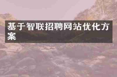 基于智联招聘网站优化方案
