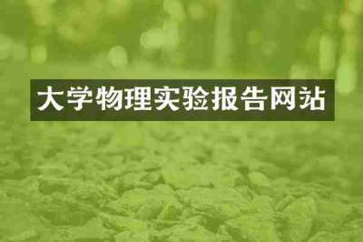 大学物理实验报告网站