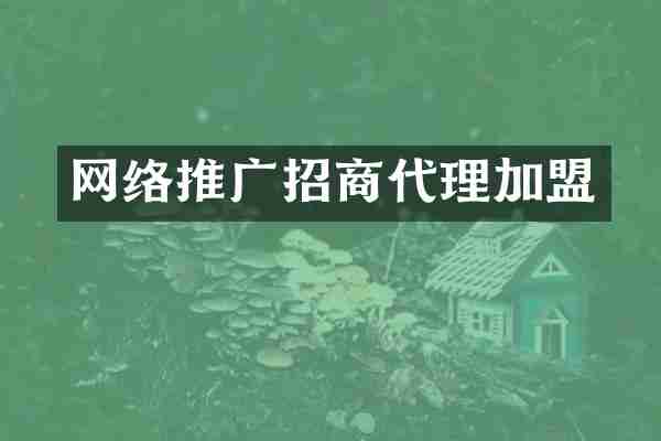 网络推广招商代理加盟