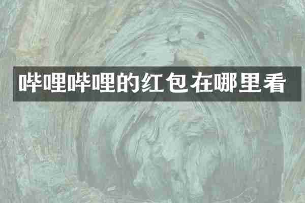 哔哩哔哩的红包在哪里看