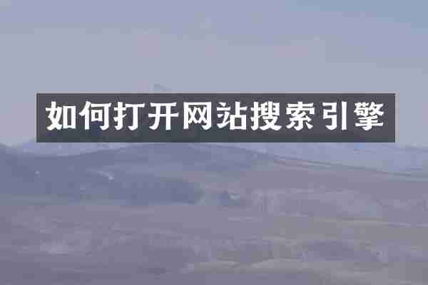 如何打开网站搜索引擎