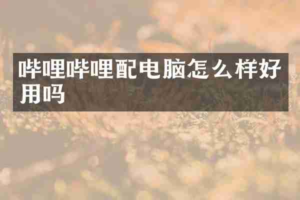 哔哩哔哩配电脑怎么样好用吗