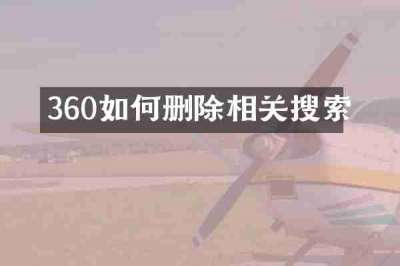 360如何删除相关搜索