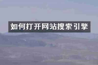 如何打开网站搜索引擎