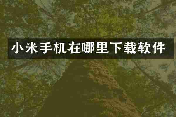 小米手机在哪里下载软件