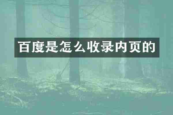百度是怎么收录内页的