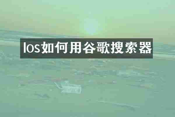 Ios如何用谷歌搜索器