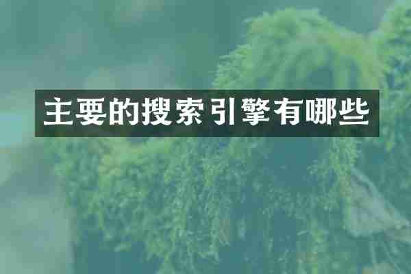主要的搜索引擎有哪些