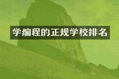 学编程的正规学校排名
