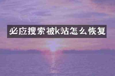 必应搜索被k站怎么恢复
