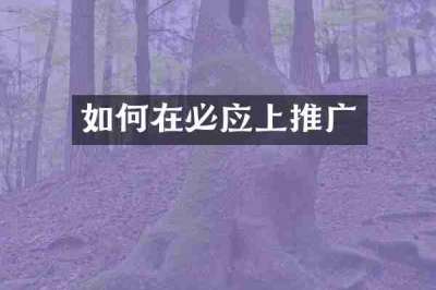 如何在必应上推广