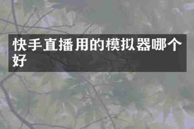 快手直播用的模拟器哪个好