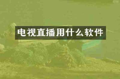 电视直播用什么软件
