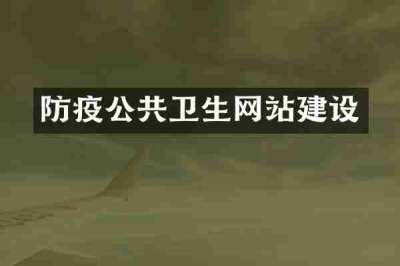 防疫公共卫生网站建设