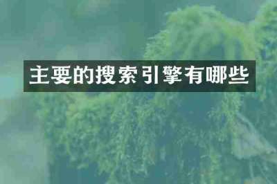 主要的搜索引擎有哪些