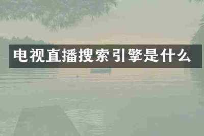 电视直播搜索引擎是什么
