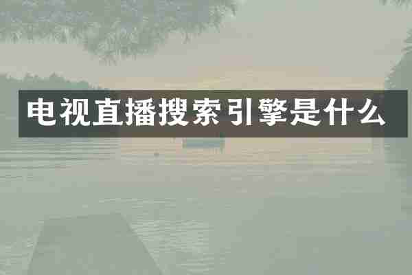 电视直播搜索引擎是什么