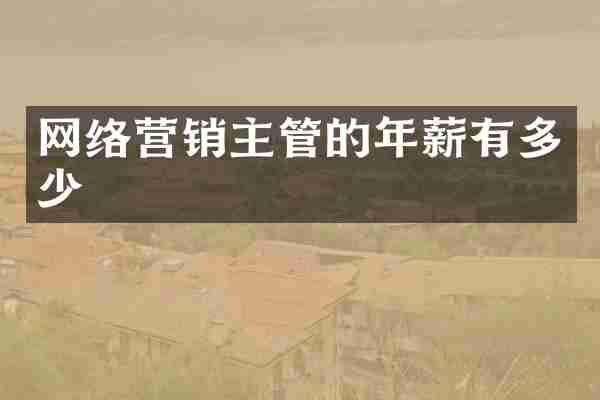 网络营销主管的年薪有多少