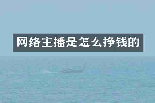 网络主播是怎么挣钱的
