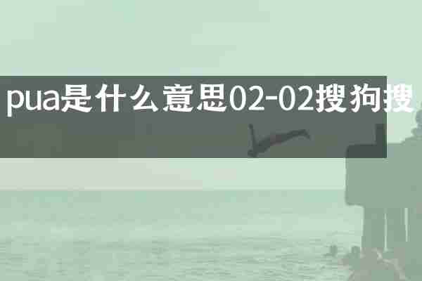 pua是什么意思02-02搜狗搜索