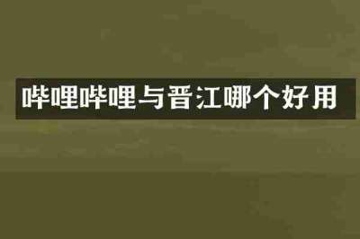 哔哩哔哩与晋江哪个好用