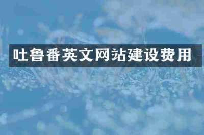 吐鲁番英文网站建设费用