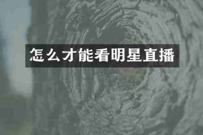 怎么才能看明星直播