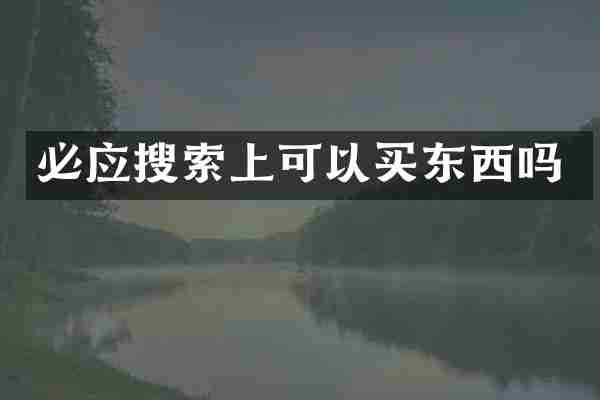 必应搜索上可以买东西吗