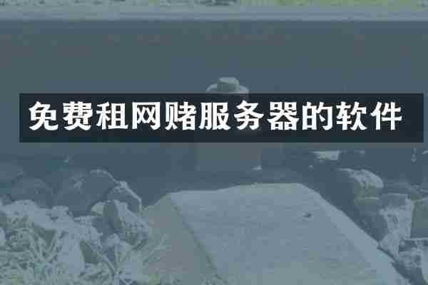 免费租网赌服务器的软件