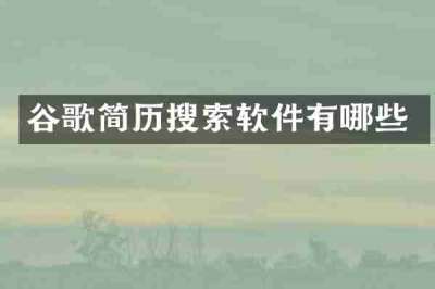 谷歌简历搜索软件有哪些