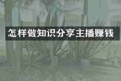 怎样做知识分享主播赚钱