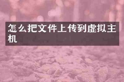 怎么把文件上传到虚拟主机