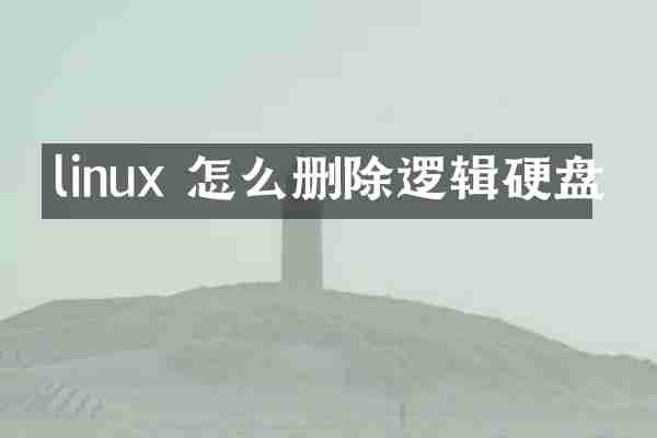 linux 怎么删除逻辑硬盘