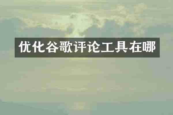 优化谷歌评论工具在哪
