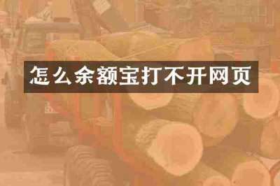 怎么余额宝打不开网页