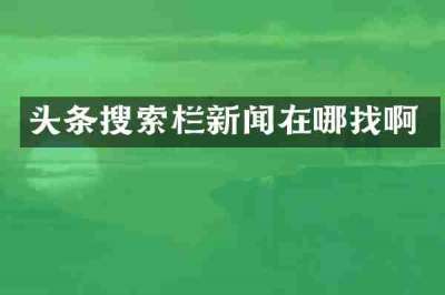 头条搜索栏新闻在哪找啊